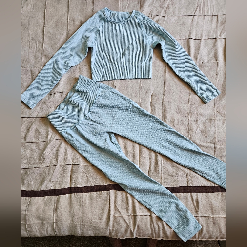 Hotexy S Seamless Ice Blue Workout Set